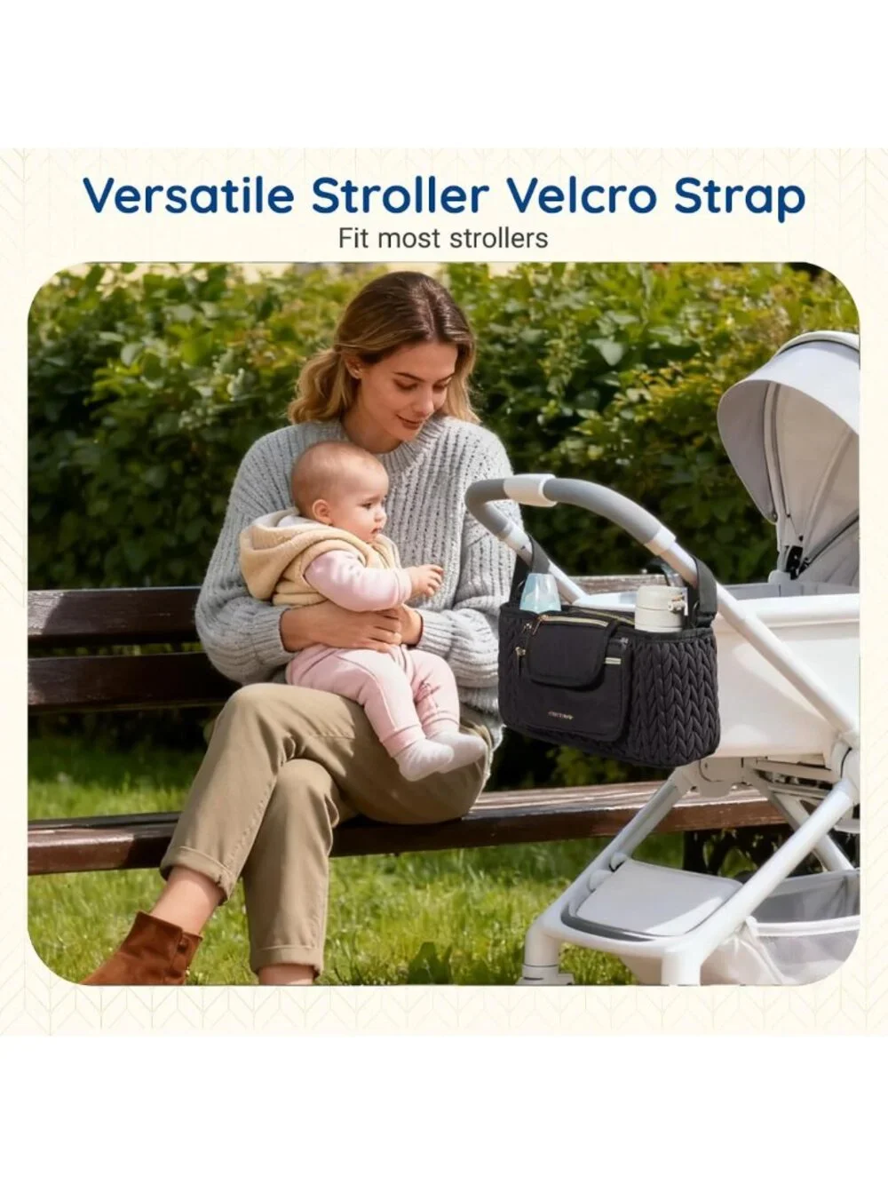 Universal Stroller Organizer with Insulated Cup Holders & Detachable Phone Bag
